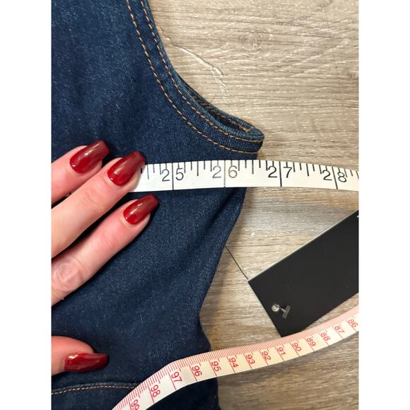 NWT ELOQUII Fit Flare Denim Midi Dress Dark Wash Stretch Casual 3X 24 Plus Curvy - Picture 9 of 11